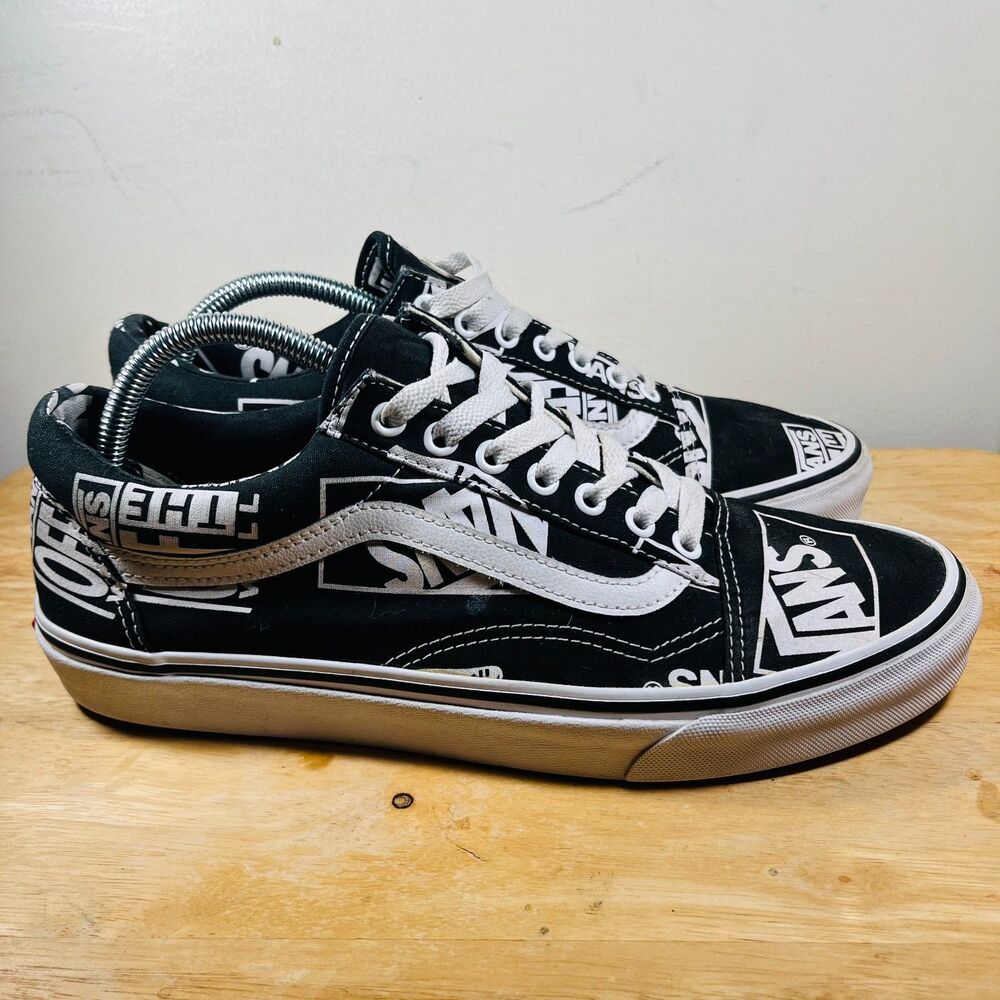 Vans Old Skool All Over Print Mens Shoes Black Size 10.5 Classic Skate Sneakers